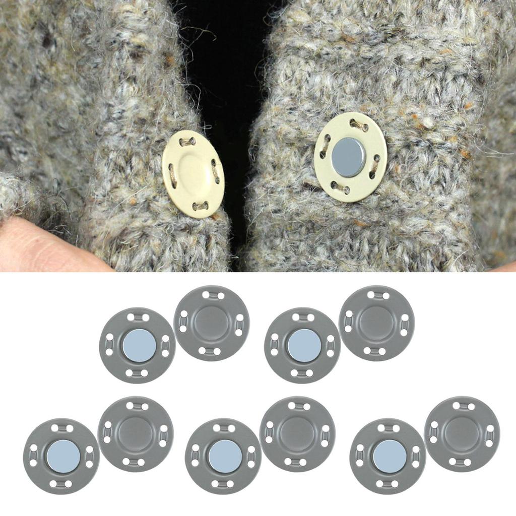10 Pairs of Magnetic Button Fasteners Snaps Sewing Pants Closure for Bag DIY