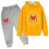Autumn Winter Spider Printed Hoodies Sweatpants Set Fashionable Casual Warm Sports Long Sleeved Pants Men's Sport Wear