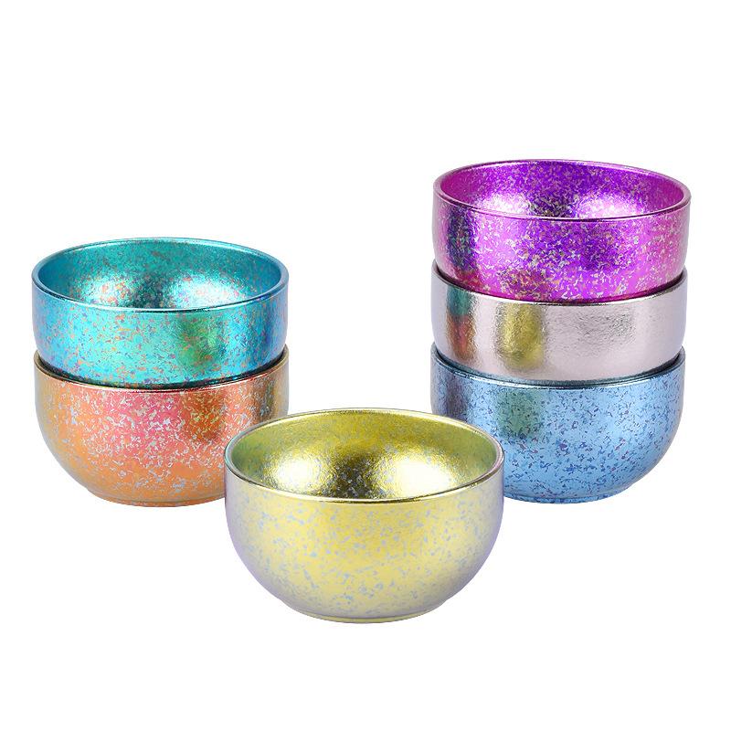 Titanium Cup Pure Titanium Tea Cup Outdoor Camping Portable Tea Set Portable Storage Home Double Layer Anti Scalding Tea Bowl