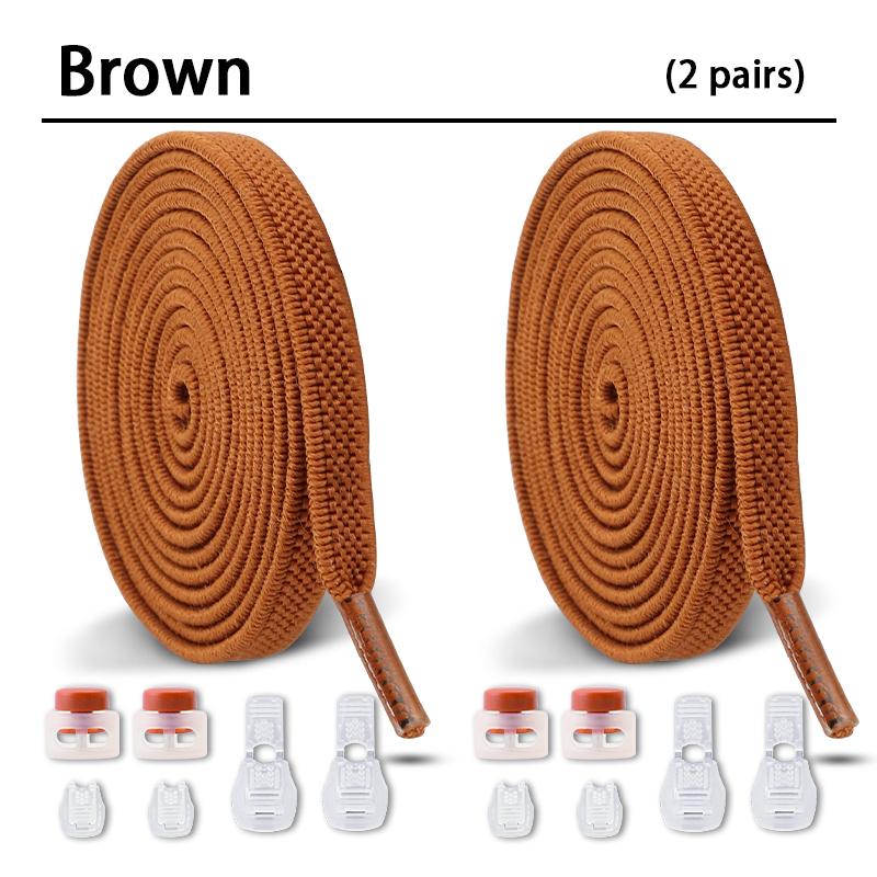1Pair/2Pair NEW Elastic Shoe Laces Flat Shoelaces Without Ties Kids Round Snap Lock  Adult Quick Shoelace Shoe Accessories