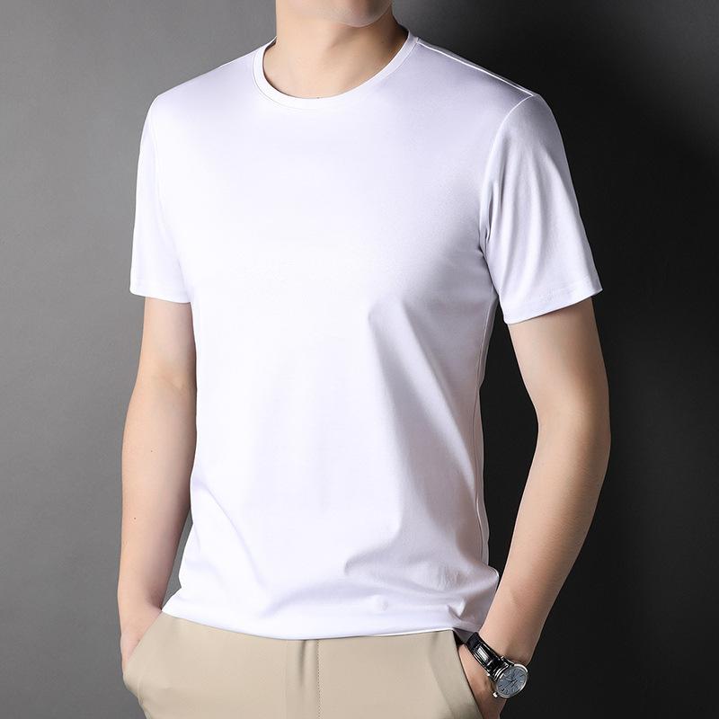 

Мужская футболка с короткими рукавами, новая летняя однотонная молодежная молодежная футболка с круглым вырезом в корейском стиле, модная мужская футболка с половиной рукавов XL