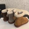 Snow Boots Women's Winter 2025 New Mori-based Ancient Velvet Warm Cotton Shoes Flat Bottom Ugly Cute Fluffy Cotton Short Boots