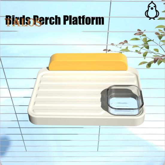 Kuş Konma Platformu Plastik Papağan Konma Standı Raf Yemlik Kasesi ile Muhabbet Kuşları Kakadular Sevgi Kuşları Budgie için Kuş Kafesi Aksesuarları