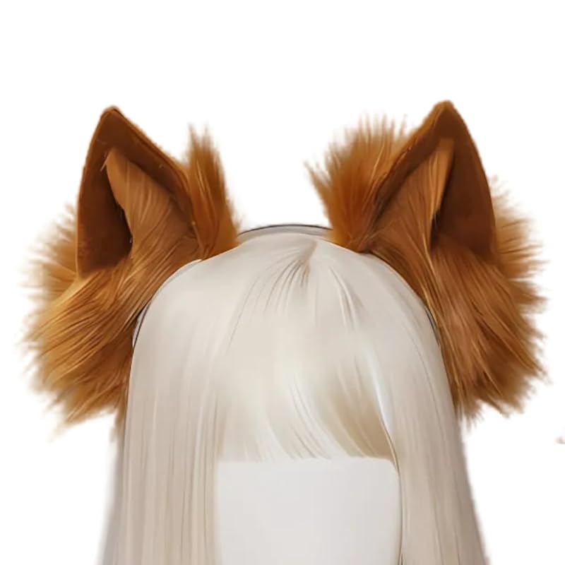 

[ALVEIN] headband cat ears cosplay Kemomimi ear bending ear angle adjustable floppy ears drooping ears Fluffy fox ears props unisex animal ears with