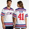 SUM41 Band Fußballtrikot Lockerer Schnitt Streetwear Uniform T-Shirts für Herren Damen Kurzarm V-Ausschnitt Sommer T-Shirt Gestreifter Aufdruck
