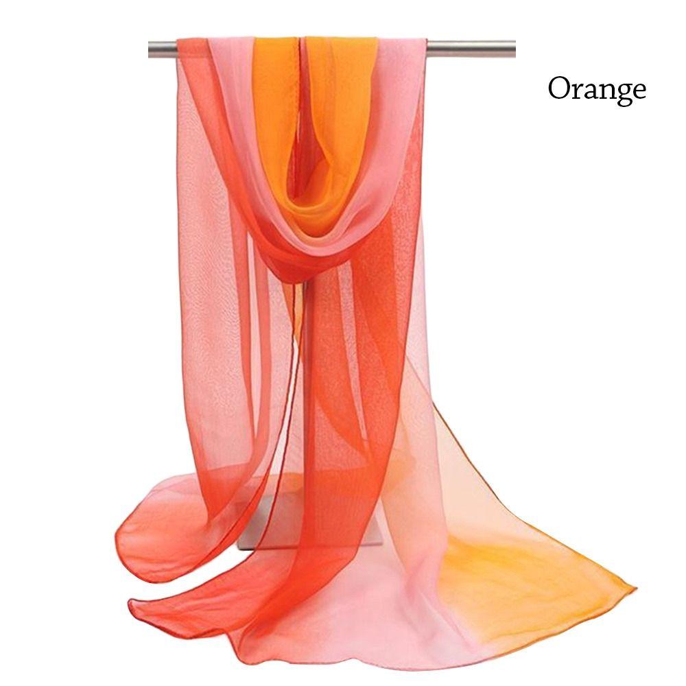 Sun Protection Shawls Gradient Solid Color Pashmina Summer Wrap Hijab  Women