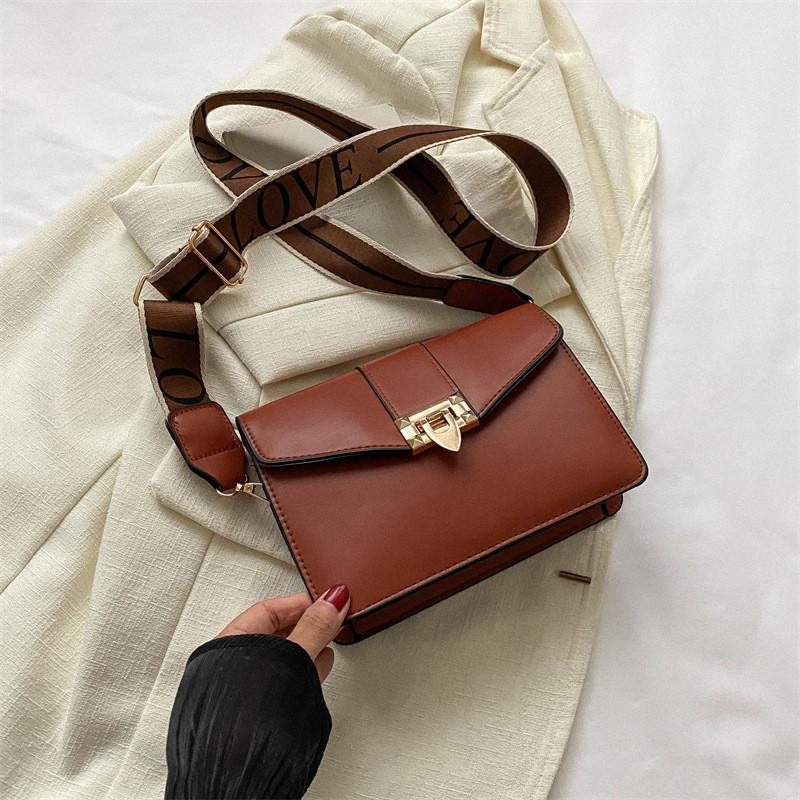 Chic Minimalist Pu Shoulder Bag Stylish Square Crossbody Bag For Women In Black White Pink Khaki Brown