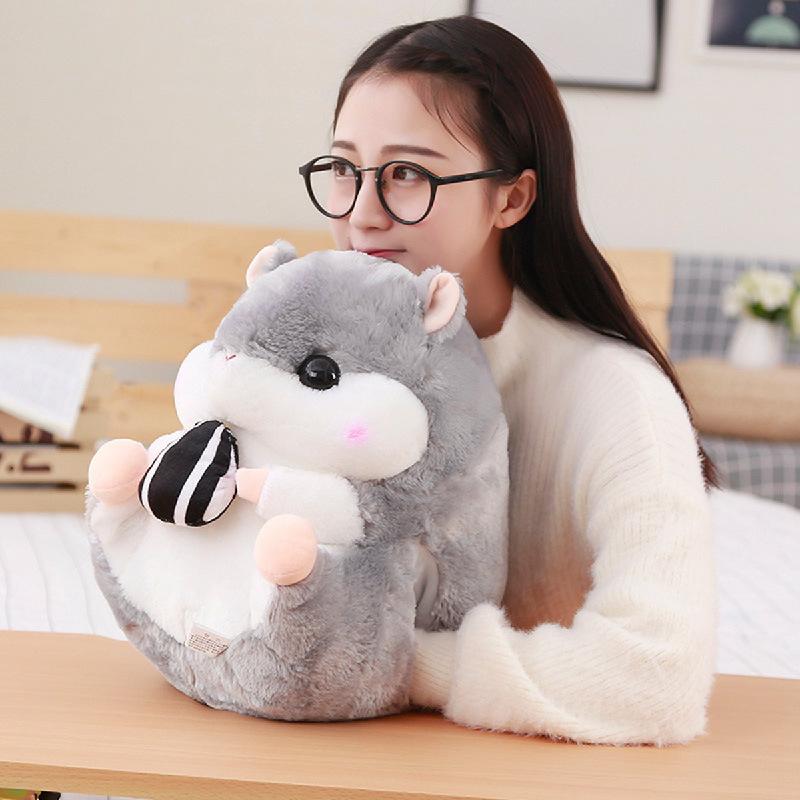 

Плюшевая игрушка, милая кукла-хомяк, мягкая игрушка, тканевая кукла, теплая подушка для рук, игрушка двойного назначения, подарок на день рождения для девочки