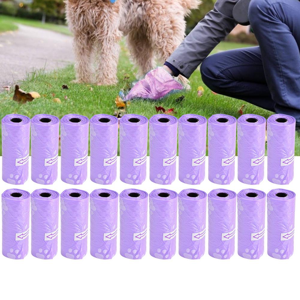 20 Rolls Garbage Clean Up Heart Bag Pet Dog Cat Waste Poop Pick Up Bag Black