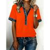 Summer New Style Polo-neck Short-sleeved Top Trendy Denim-edge Loose T-shirt for Women