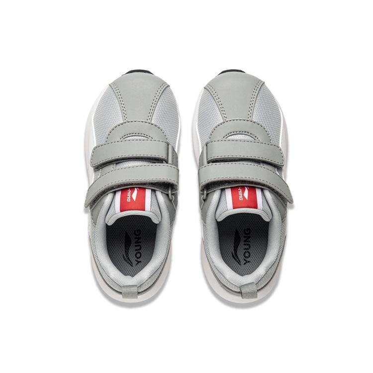 Li Ning Kids Fashion Comfortable Non-Slip Wear-Resistant Rebound Low-Top Casual Shoes Kids Casual Shoes Gray White YKAP148-23