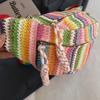 Women's straw bag  summer beach bag  colorful  large capacity  bag  fanny pack  fashion