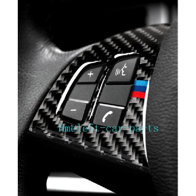 For BMW X5 E70 2008-2013 Real Carbon Fiber Steering Wheel Button Decor Trim
