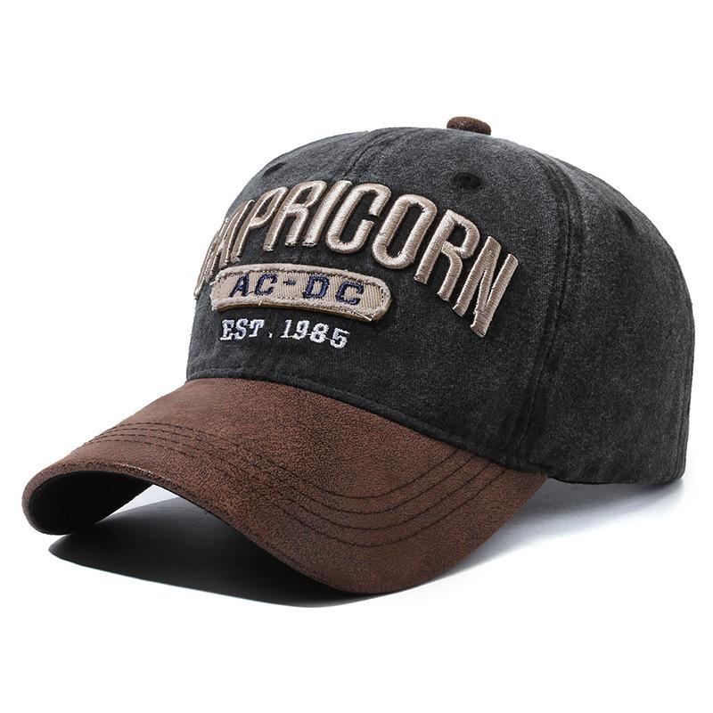 Old Retro Casual Cap Women's New Embroidered Letter Color Matching Hat Outdoor Face Small Baseball Cap Men
