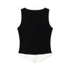MOAA Henley Neck Layered Sleeveless (Black)