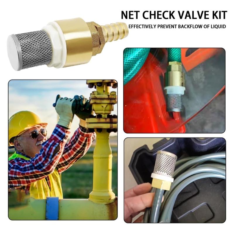 Check Valves 1/2Inch Brass Foot Valves with Hose Connection for Handle Pump