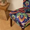 4 Pack Elastic Ethnic Pattern Dining Chair Covers Water Resistant Removable Washable Seat Protectors for Home Decors