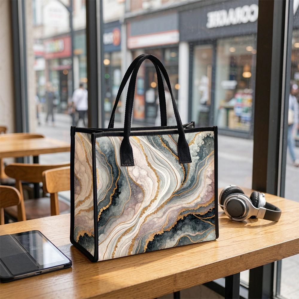Marble Pattern Tote Bag Fashion Daily Shoulder Bag for Women Casual Large Capacity Handbag