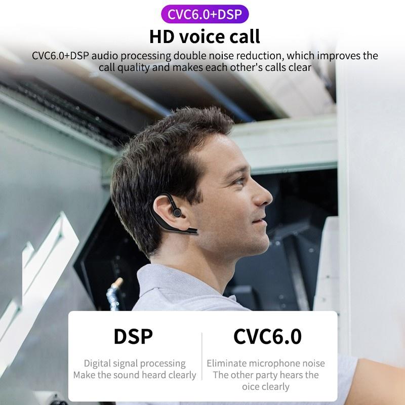 Wireless Bluetooth5.0 Headphone Waterproof Sport Bluetooth Headset Long Standby Noise Cancelling Business Earphone with Microphone