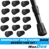 WanDox Hiking Poles Asphalt Attachments [14x] Nordic Walking Rubber Buffers Trekking