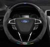 Car Anti-Slip Suede Carbon Fiber Steering Wheel Cover For Ford ST EXPLORER EDGE Fiesta Focus Mondeo F150 Fusion Mustang Kuga