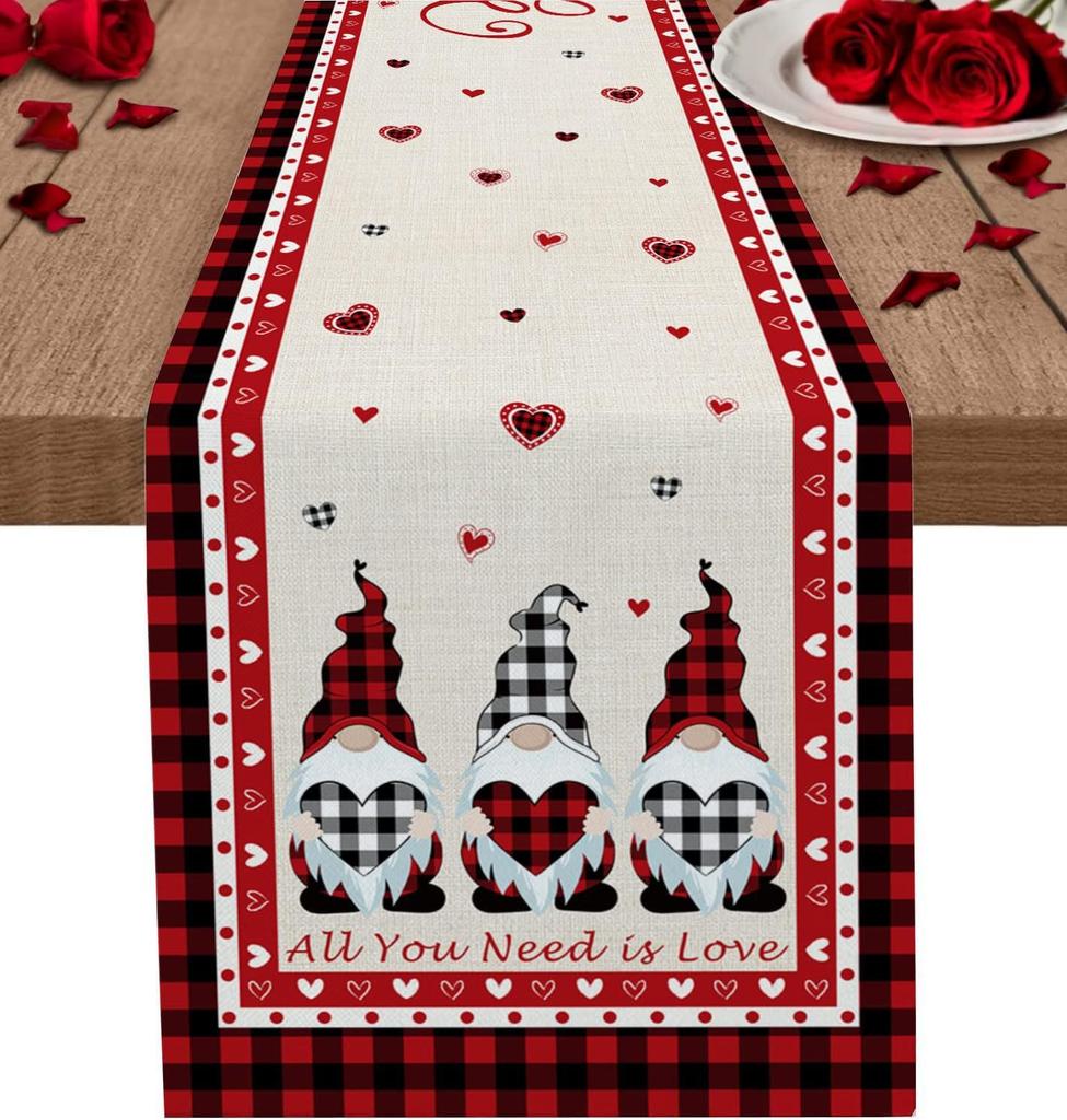 Desktop Ornaments Love Table Flag Tablecloth 33*183cm Table Runner For Festive Atmosphere Event Decoration Valentine's Day Party
