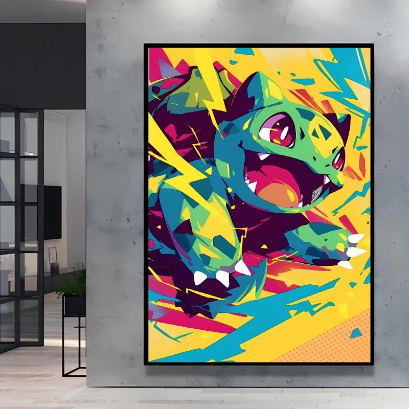 Canvas Art Wall Painting Posters Pokemon Images Pikachu Decor Painting Home Decoration Living Room Decor Paintings Kids Gift