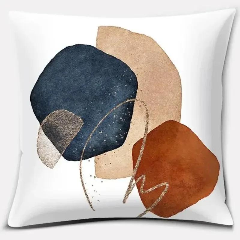 Warm Color Block Series Throw Pillow Gift Home Office Decoration Throw Pillow Bedroom Sofa Car Cushion Cover