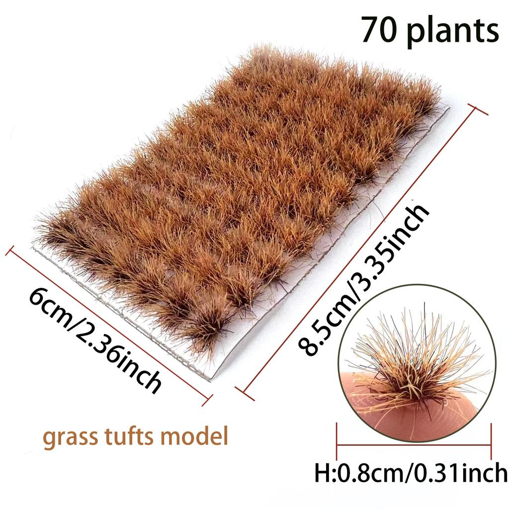 70/91 Tufts Static Grass Tufts for Miniature Garden Decor,Tiny Bonsai Model Grass Tufts,Crafts Scene Decor,DIY Micro Landscape