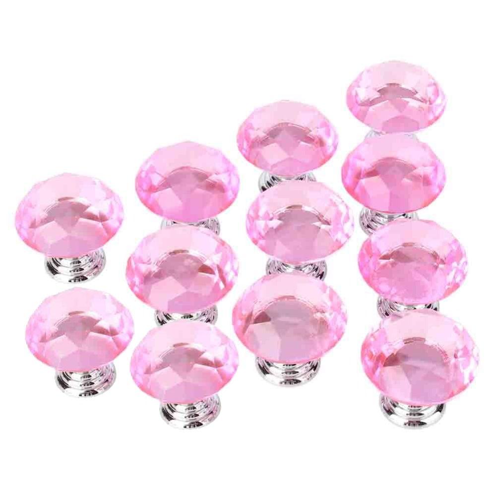 12pcs Decorative Glass Drawer Pulls 30mm Diameter Diamond Cabinet Knobs Cute Cabinet Knobs Cabinets