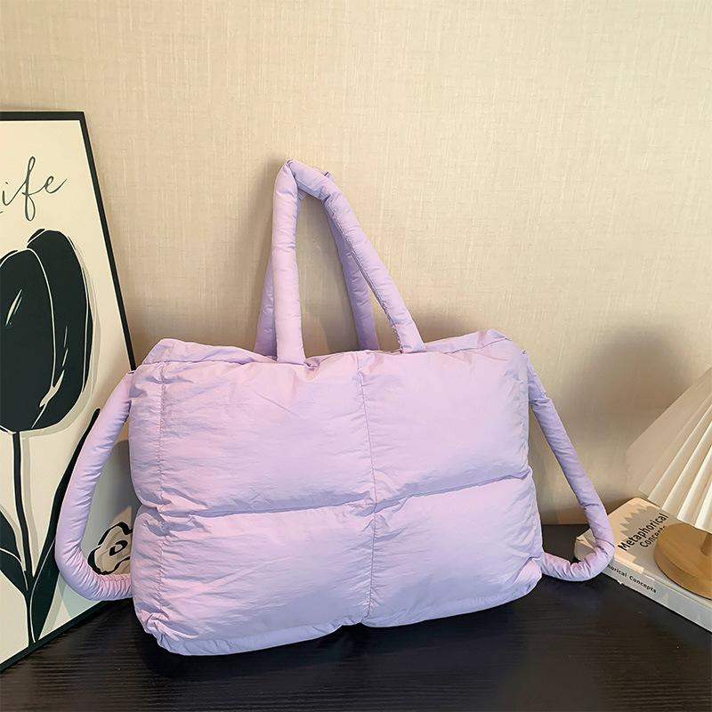 Niche Design Cotton Clothing One-shoulder Tote Bag  New Summer Embroidered Thread Square Cotton Carrying Underarm Pillow Bag