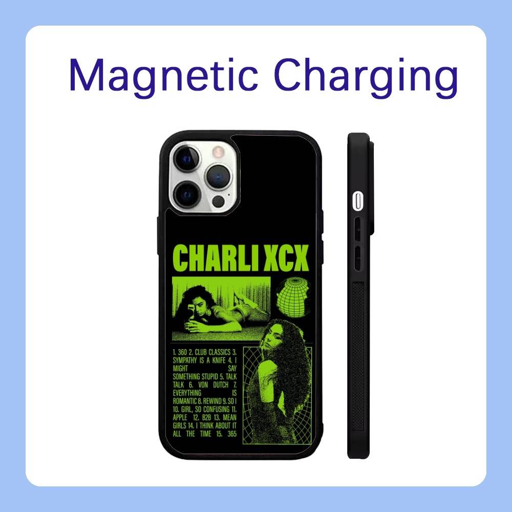

Charlie XCX Party 4 U with Magsafe Phone Case For iPhone 17,16,15,14,13,12,Pro,Max,Plus Magnetic Wireless Charge Cover iPhone13