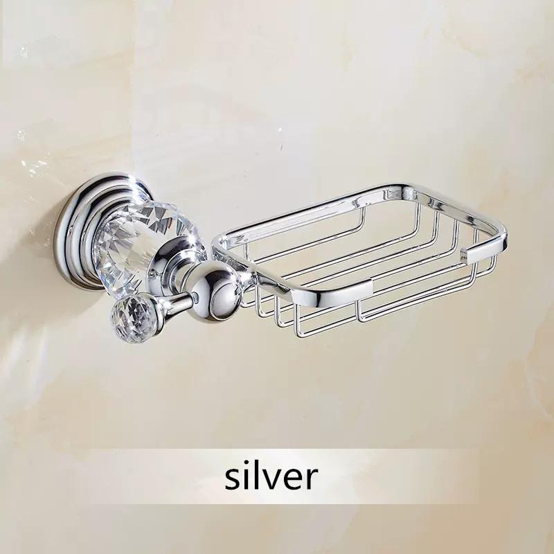 

Подставка для мыла из кристаллов, аксессуары для ванной комнаты из золотого унитаза, вешалка из цинкового сплава, настенная, с мыльницей, полка в стиле ретро серебряный