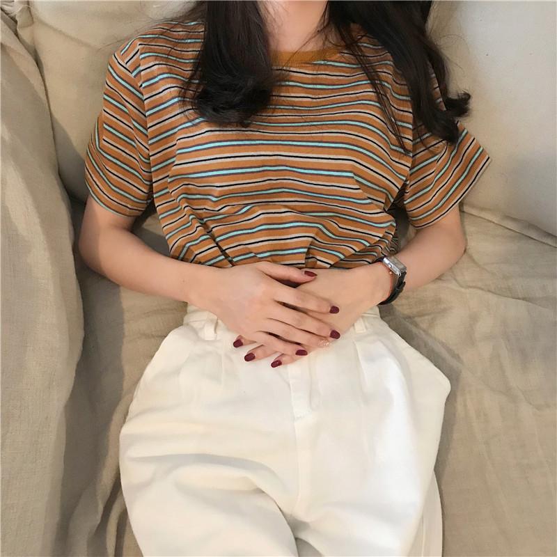 GMXIA Women's Fashion Casual Short Sleeve O-Neck T-Shirt and Top