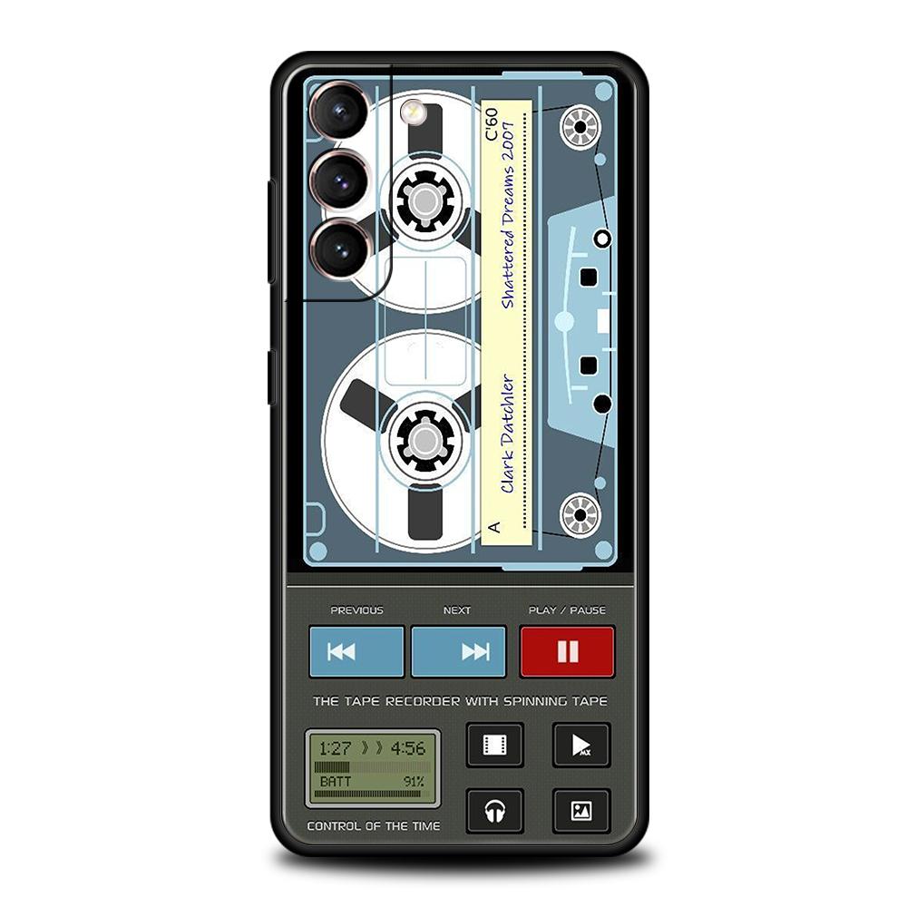 

Phone Case Cover for Samsung Galaxy S25 Edge S24 S23 S22 S20 S21 FE Ultra S10 S10E Plus Soft TPU Magnetic Radio Tape Cassette S21 FE 5G