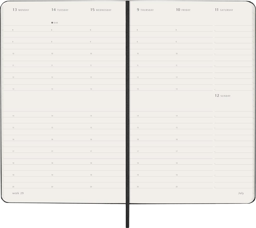 Moleskine 2026 January Weekly Large Size W x 21cm DHB12WV3Y26 Planner, Start, 12-Month Diary, Vertical, (13cm H), Hardcover, Black,