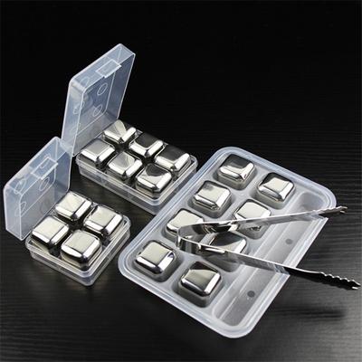 8Pcs Stainless Steel 304 Whisky Stones Ice Cubes Whiskey Cooler Rocks Ice Stone#
