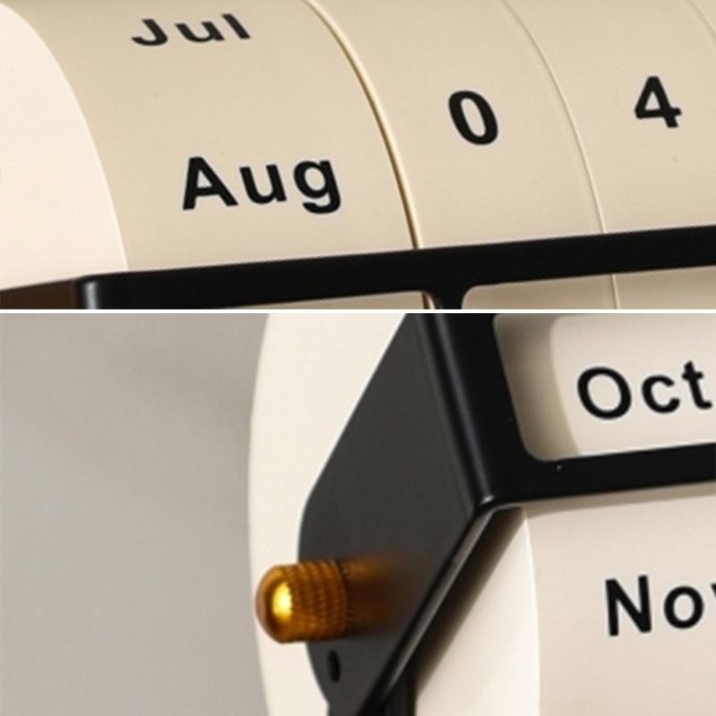 Rotating Calendar Decorative Calendar Desk Calendar Wood Calendar Office Supplies for Farmhouse Household