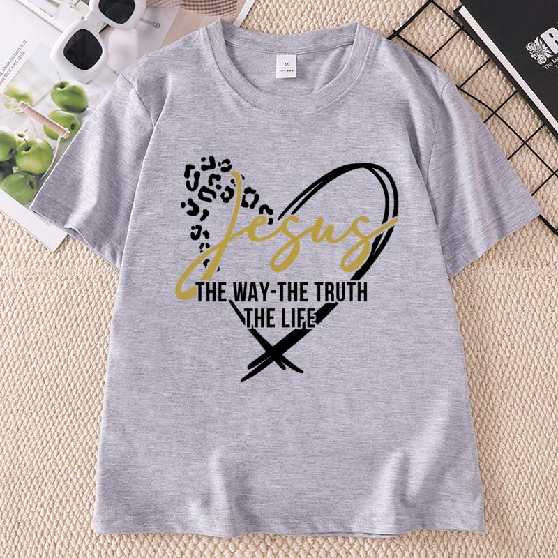 Jesus The Way The Truth The Life T Shirt Bible Verse TShirt Christian TShirt Jesus Lover Tshirt Casual Round Neck Unisex