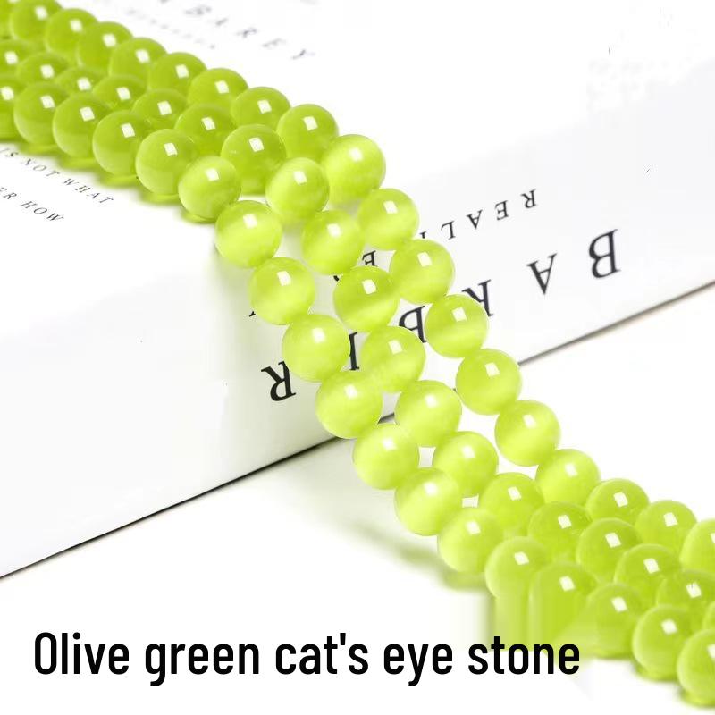 Cat's Eye Stone Jewelry Accessories: Loose Round Beads for DIY Stringing