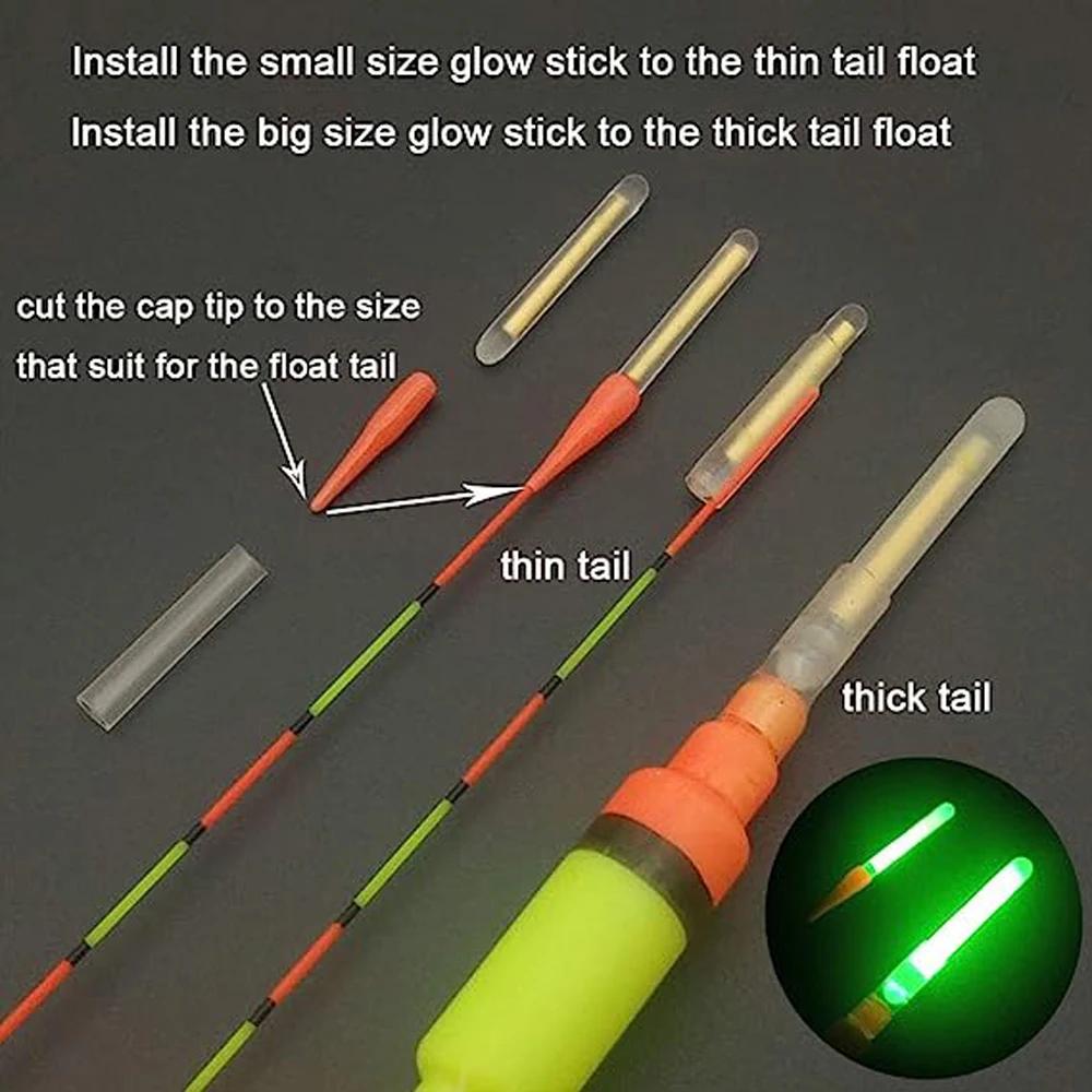 100pcs Luminous Fishing Light Sticks Glow in Dark Night Fishing Float Lights Accessories High Visibility for Rod Tip Accessories 260319