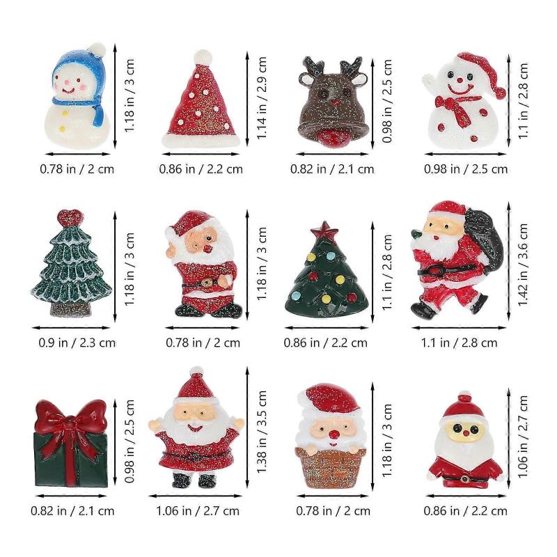 Resin Christmas Accessories Mixed Charms Ornaments Flatback Resin Christmas Design 3.00X2.00X0.30CM Non Toxic 50Pcs