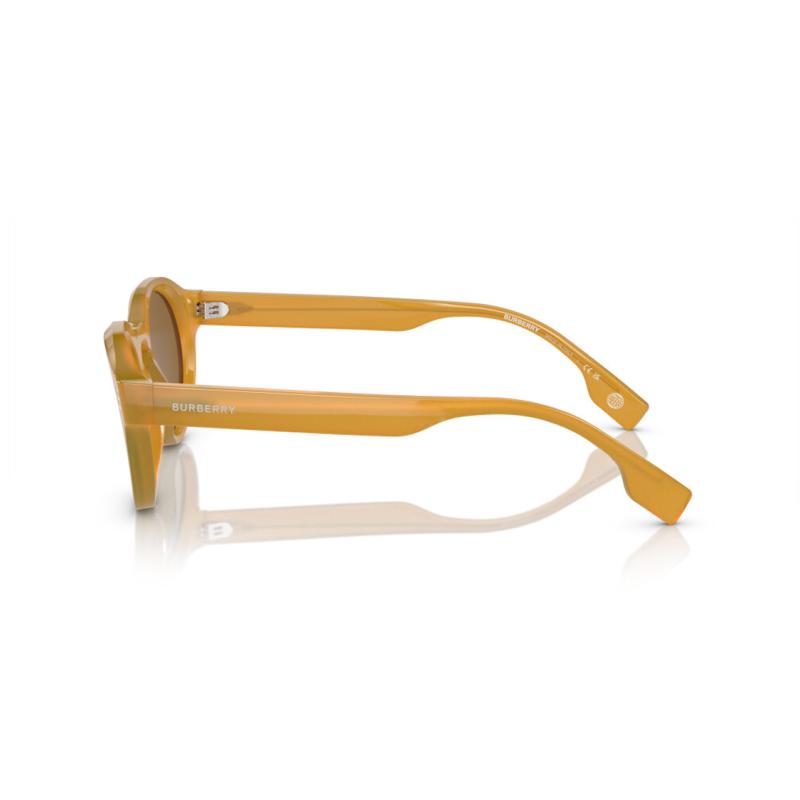 Burberry Temple Letter Acetyl Round Frame Sunglasses Men's Yellow