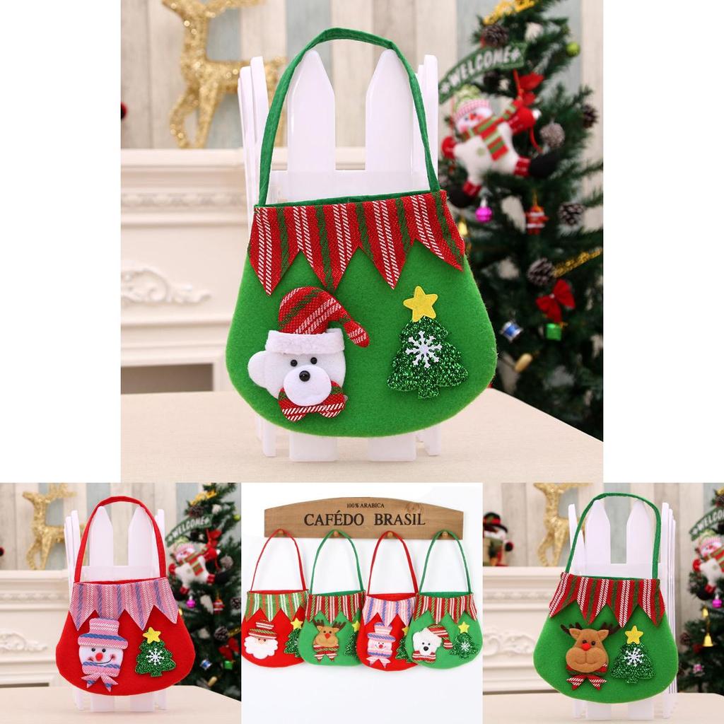 Christmas Decor Gift Bags With Cartoon Style For Celebrations And Gift Packaging
