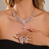 Vintage Evening Dress Jewelry Set: European & American Floral Necklace and Earrings