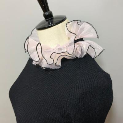 Elizabethanische Rüschen Falscher Kragen Organza Netz Halskrause Handgelenkmanschetten für Damen Pullover Kleidung Dekoratives Accessoire