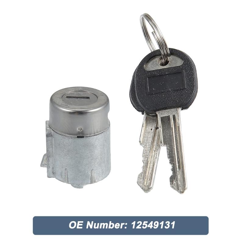 Ignition Key and Lock Cylinder Bundle Front Door Lock Cylinder with 2 Keys Barrels Repair Maintenance for C1500 12549131