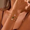 GEMCHIC Women's French Elegant Square Zircon Minimalist Titanium Steel Bracelet, Fade-Resistant Real Gold Plated, Light Luxury Hand Jewelry