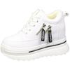 Fashion Women Sneakers Casual Platform Trainers White Shoes 10CM Heels Autumn Wedges Breathable Woman Height Increasing Shoes