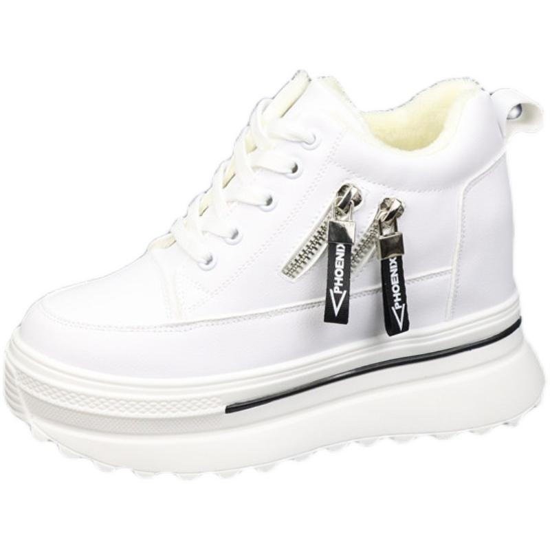 Fashion Women Sneakers Casual Platform Trainers White Shoes 10CM Heels Autumn Wedges Breathable Woman Height Increasing Shoes